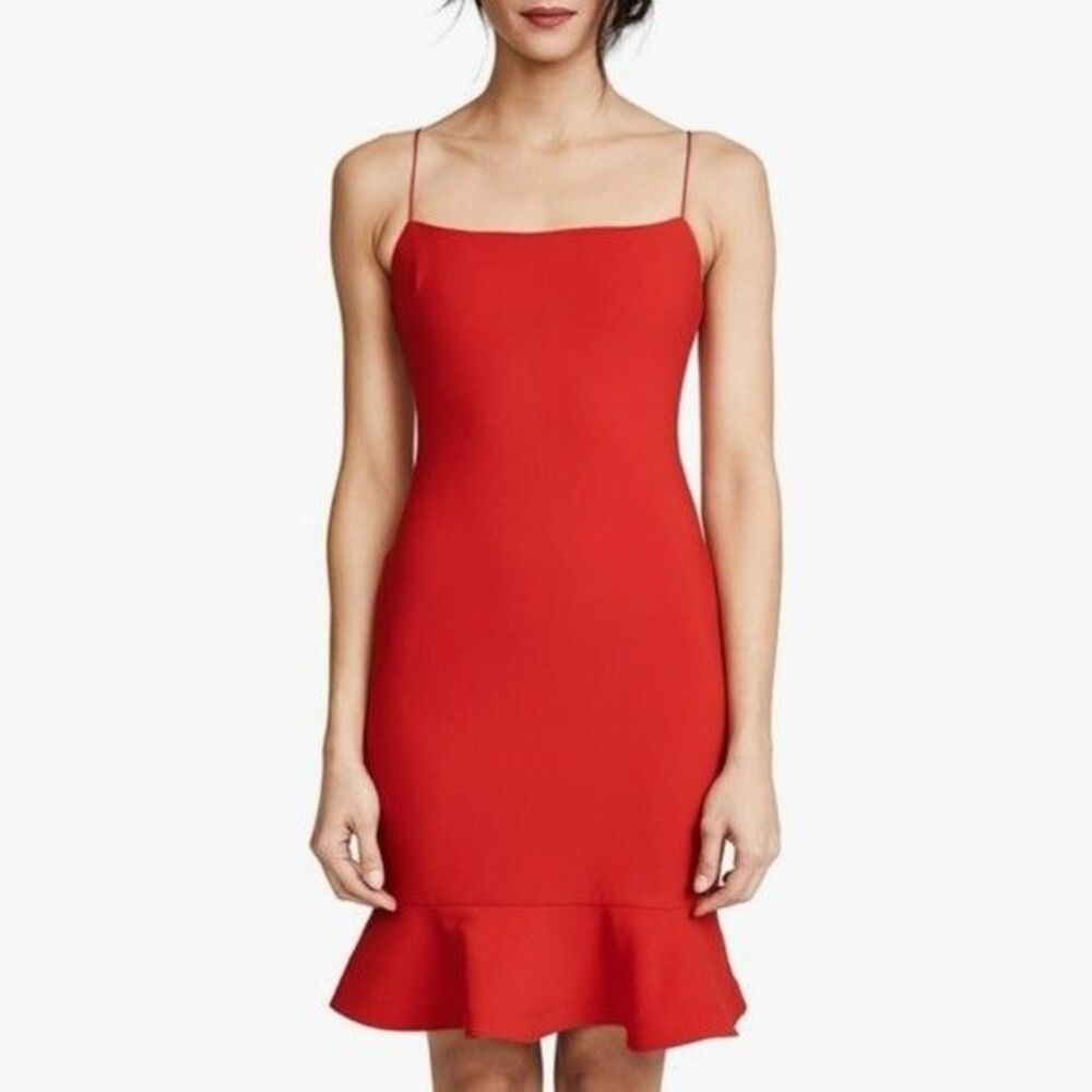 Likely Red Ruffle Hem Banks Mini Dress Women's Size 10